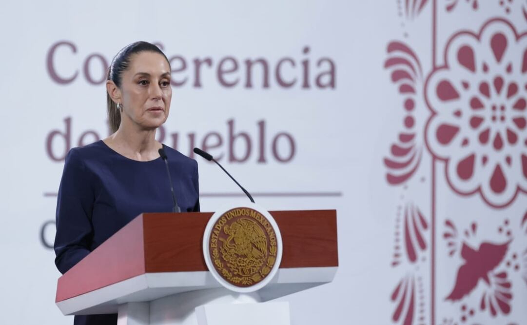 Conferencia matutina de la presidenta Claudia Sheinbaum en Palacio Nacional el 8 de agosto de 2025. Foto: Fernanda Rojas / EL UNIVERSAL