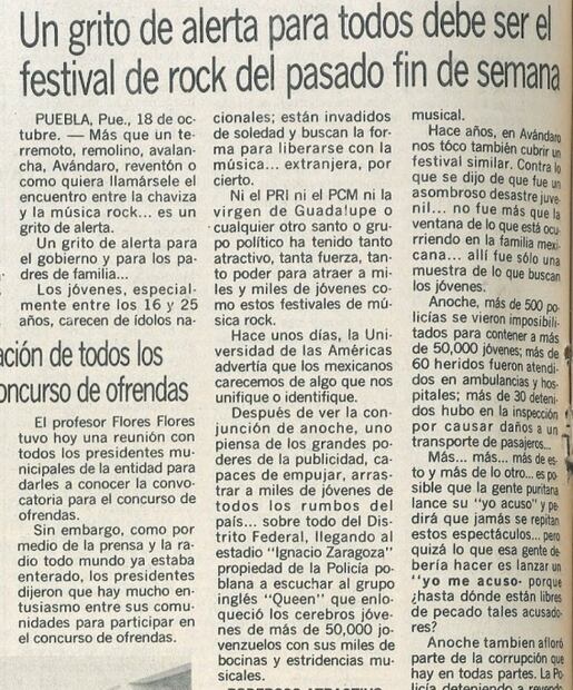 El caos de los primeros grandes conciertos en México
