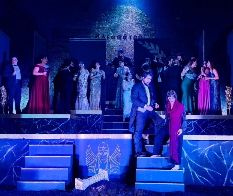 Montaje de Cleopatra, ópera de Melesio Morales rescatada por el México Opera Studio en el Auditorio Carlos Prieto del Parque Fundidora. Crédito: Cortesía de Lázaro Azar