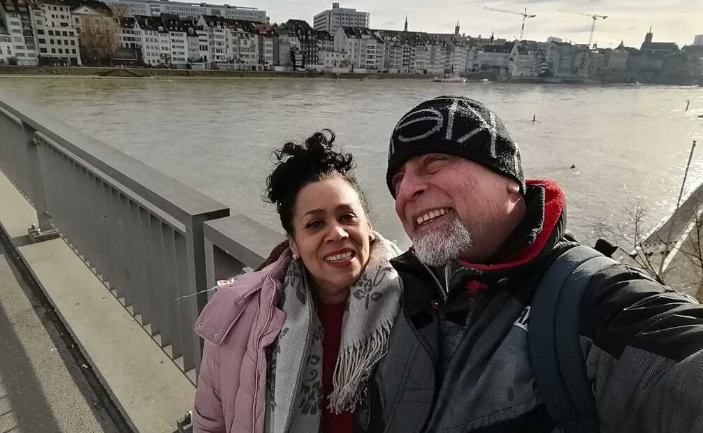 Gisela de viaje con su pareja Murizzio. Foto: Cortesía.