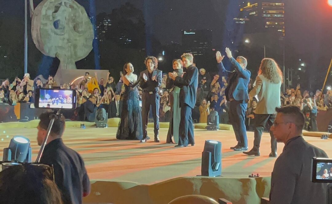 El elenco de la cinta "Duna: parte dos" en el Auditorio Nacional de la CDMX. Foto: Nicole Trejo/ EL UNIVERSAL