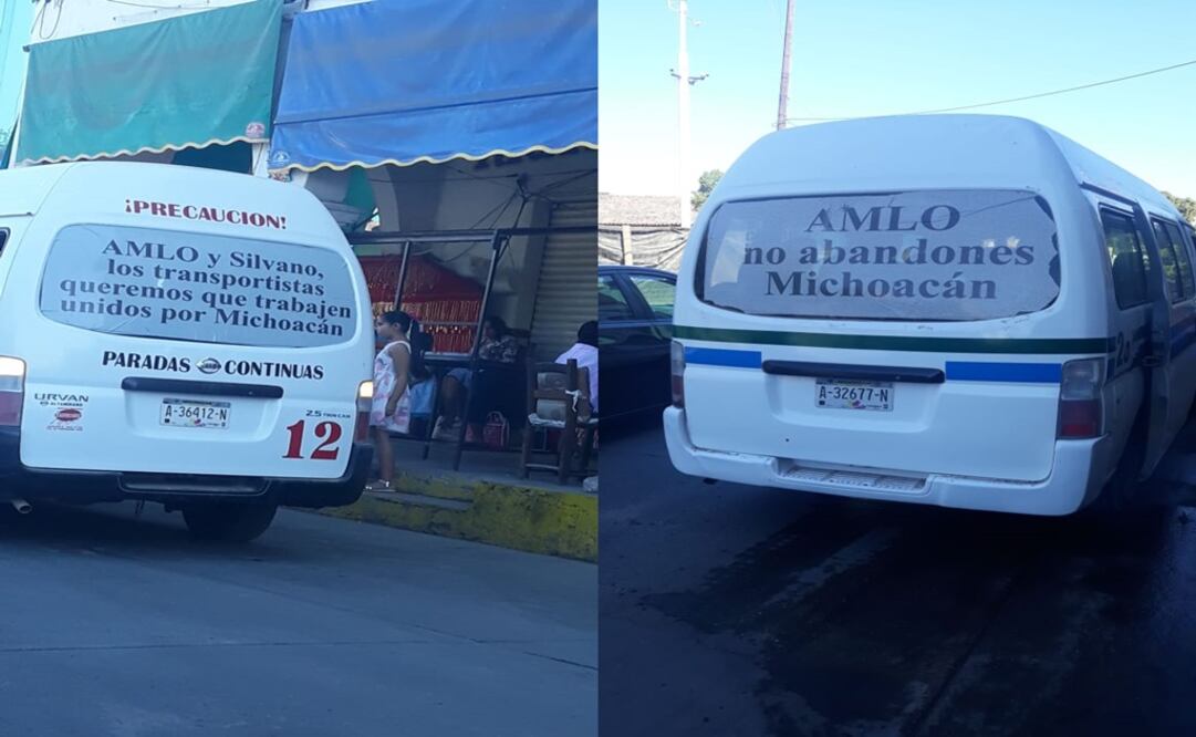 Distintos mensajes se aprecian durante un recorrido por las calles de Huetamo, localidad donde este viernes esperan la visita del presidente. Foto: Especial