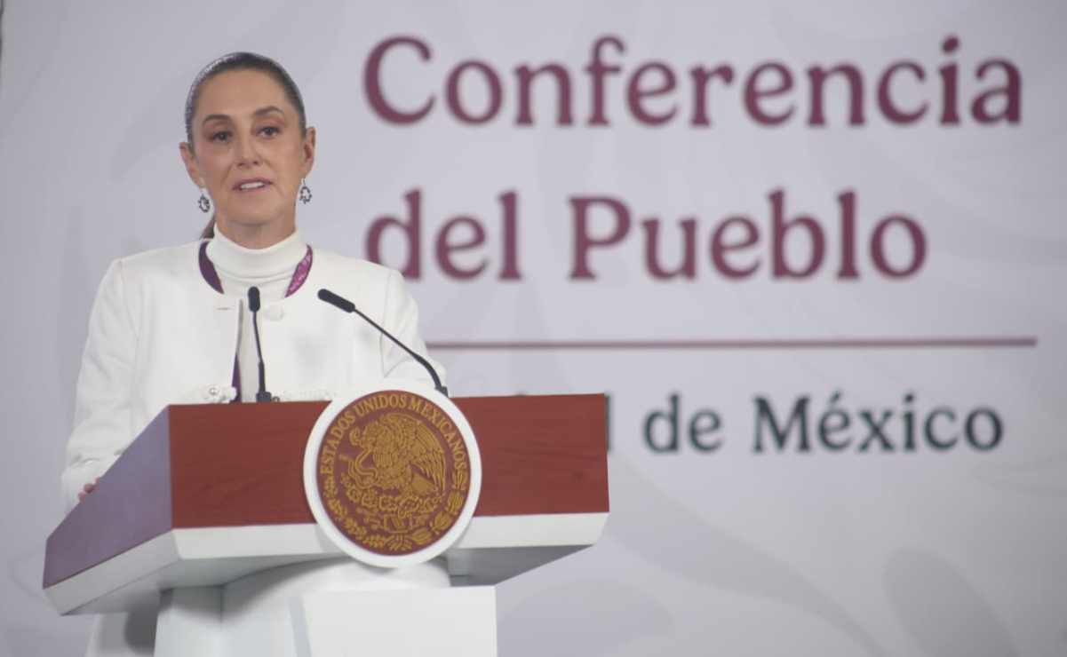La presidenta Claudia Sheinbaum durante la mañanera del 22 de diciembre del 2025. Foto: Luis Camacho/ EL UNIVERSAL
