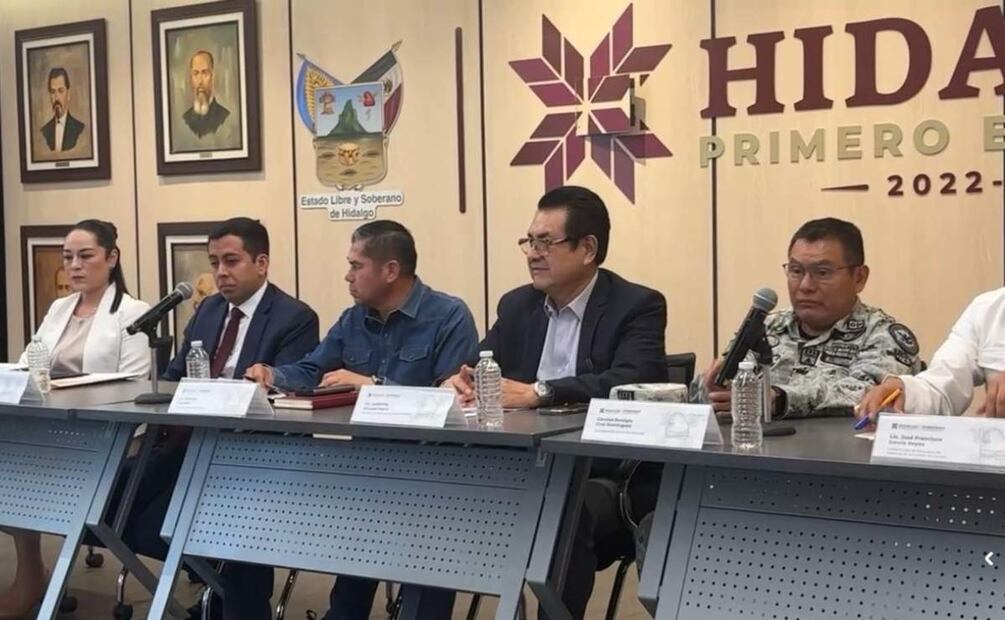 Gabinete de seguridad de Hidalgo da cuenta sobre el desmantelamiento de un narcolaboratorio (03/05/2025). Foto: Especial