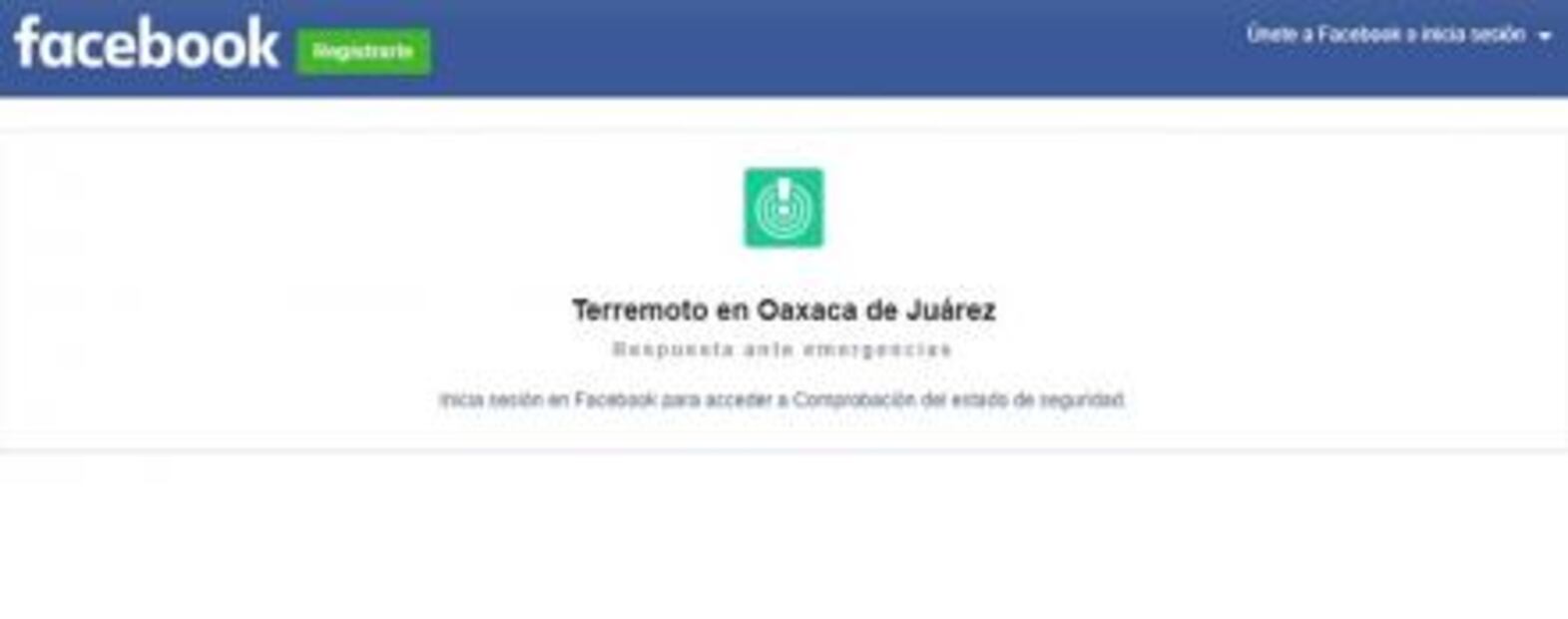 Facebook activa alerta en México tras sismo de 7.2 en Pinotepa