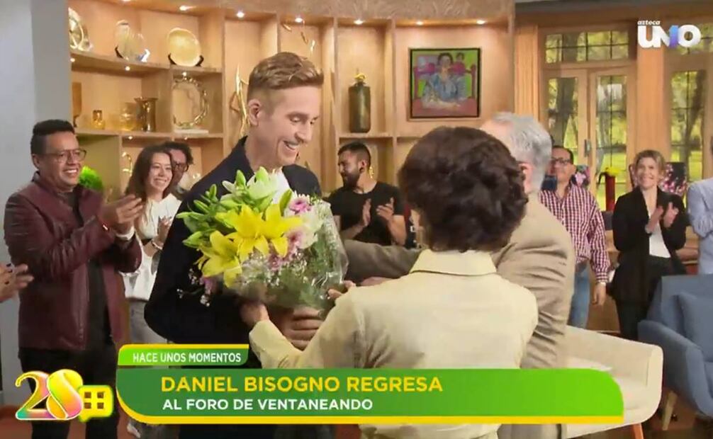Daniel Bisogno fue recibido entre aplausos y abrazos en "Ventaneando"