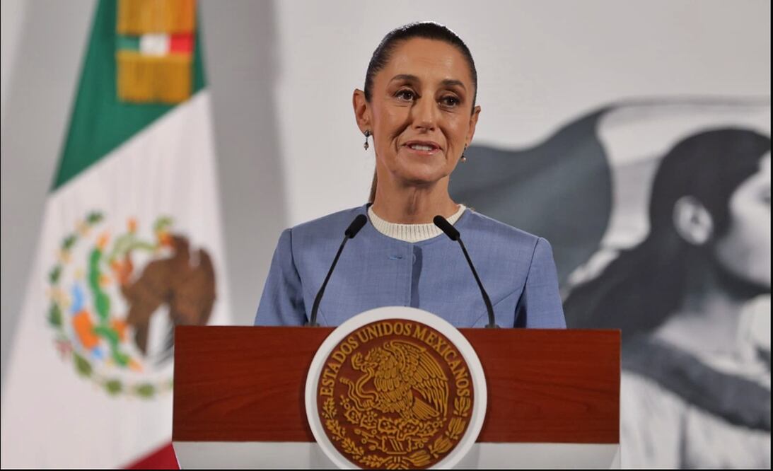 La presidenta Claudia Sheinbaum durante la mañanera del 1 de agosto de 2025. Foto: Gabriel Pano/EL UNIVERSAL