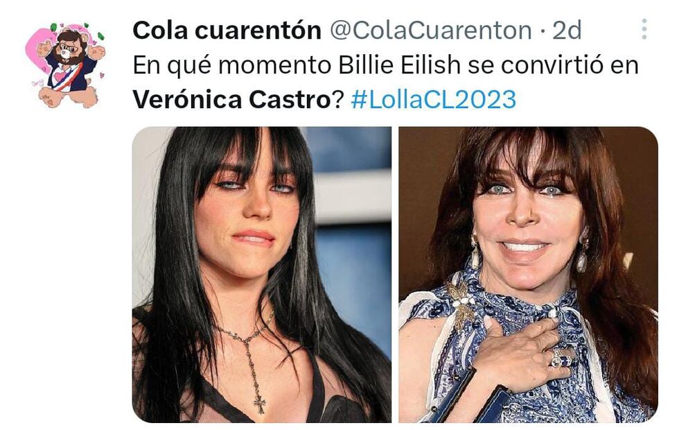 Billie Eilish y Verónica Castro, ¿se parecen?. Foto: Twitter.