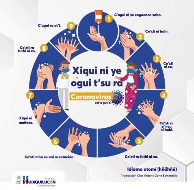 Difunden en Huixquilucan medidas preventivas por Covid en otomí