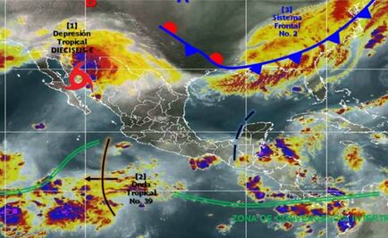 Depresión tropical 16-E toca tierra ahora en Sonora