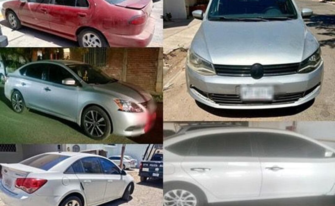 Elementos de seguridad municipales y agentes de investigación aseguraron nueve vehículos de diversas marcas. Foto: oficial