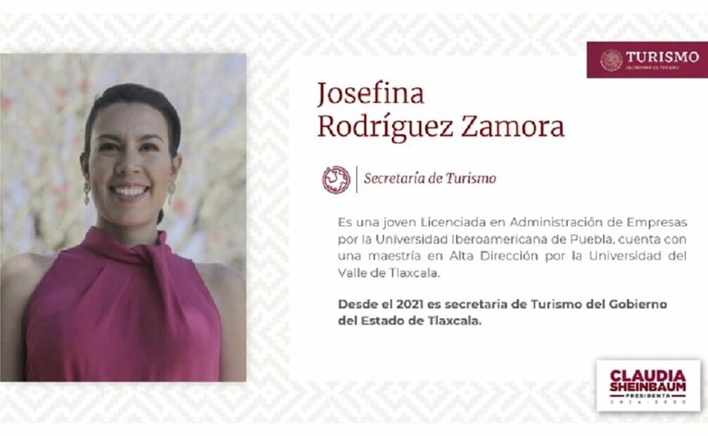 Josefina Rodríguez Zamora, próxima secretaria de Turismo de Sheinbaum. Foto: Captura de pantalla