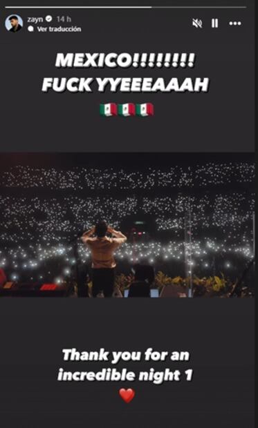 Malik agradeció a sus fans por el gran recibimiento. Foto: Instagram.