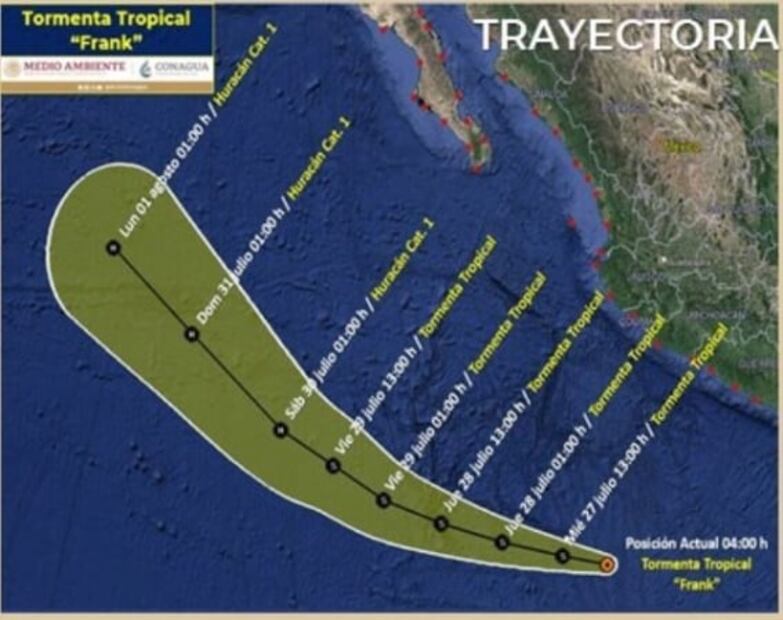 En vivo: Sigue la trayectoria de la tormenta tropical "Frank"