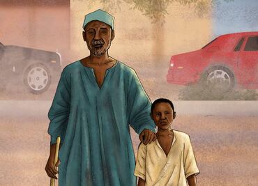 El niño que fue secuestrado para ser el lazarillo de mendigos en Nigeria