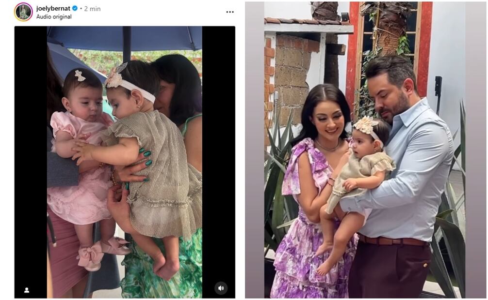 Tessa, la nieta de Eugenio Derbez y Victoria Ruffo en su bautizo. Convine con Victoria, hija de Paul Stanley. En la segunda foto está con su papá José Eduardo Derbez y su madre, la modelo Paola Dalay.