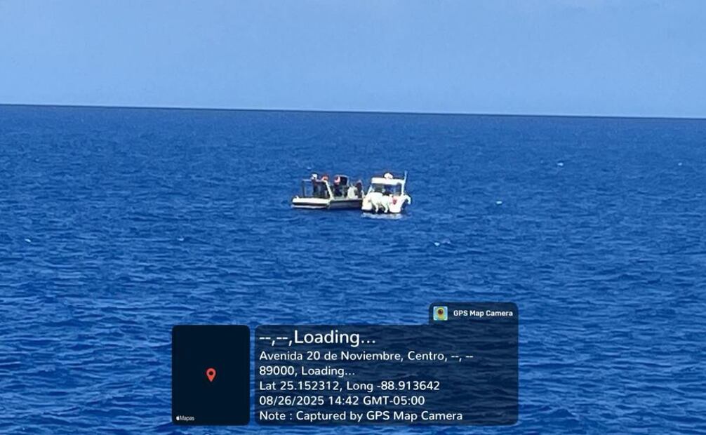 Marina localiza embarcación “CHULETA” extraviada y a dos tripulantes este martes 26 de agosto de 2025. Foto: Especial