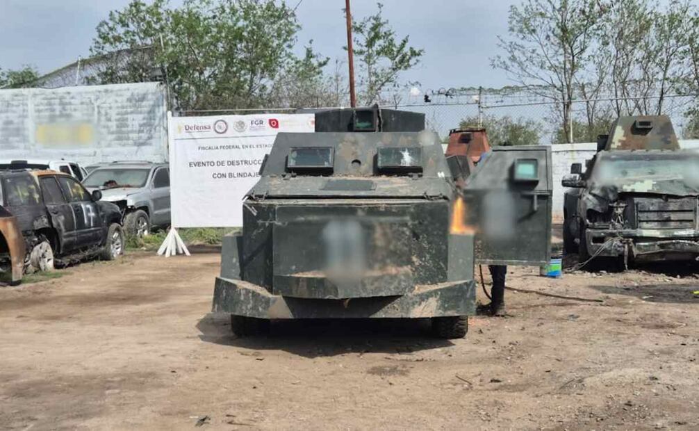 Destrucción de vehículos "monstruo" en Tamaulipas / Foto: Especial