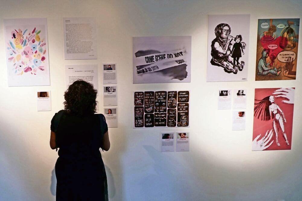 La exposición Vivan las Mujeres es una propuesta artística de Amnistía Internacional para frenar los feminicidios en la que más de 90 ilustradoras, artista s plásticas, músicas, poetas y novelistas de diversos países. (JUAN CARLOS REYES. EL UNIVERSAL)