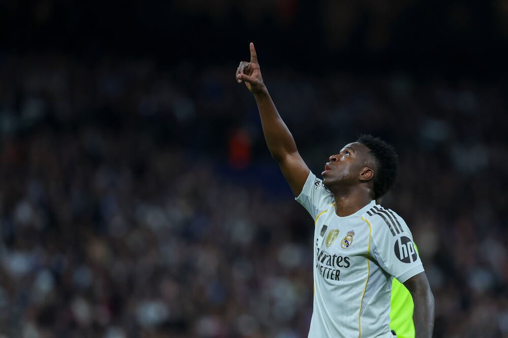Vinicius Junior, durante el encuentro correspondiente a la fase regular de la Liga de Campeones entre Real Madrid y Manchester City - Foto: EFE