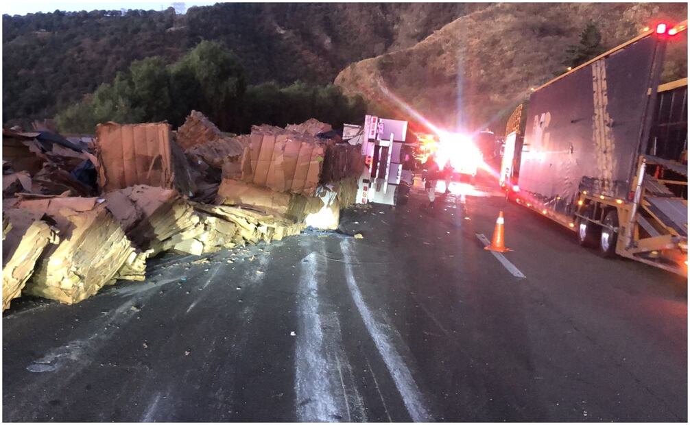 Accidente en la autopista México-Cuernavaca. Foto: Especial
