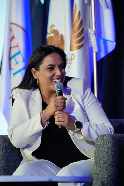 Fernanda Sainz en el Women Economic Forum 2025. Foto: Cortesía