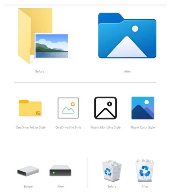 Nuevo diseño para los íconos de Windows 10