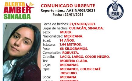 Localizan con vida a Ana Sofía, de 14 años, en Culiacán
