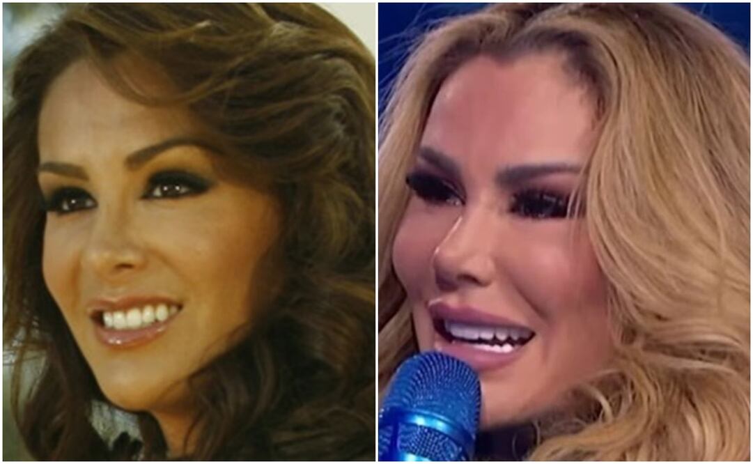 Ninel Conde en 2008 y en 2024.