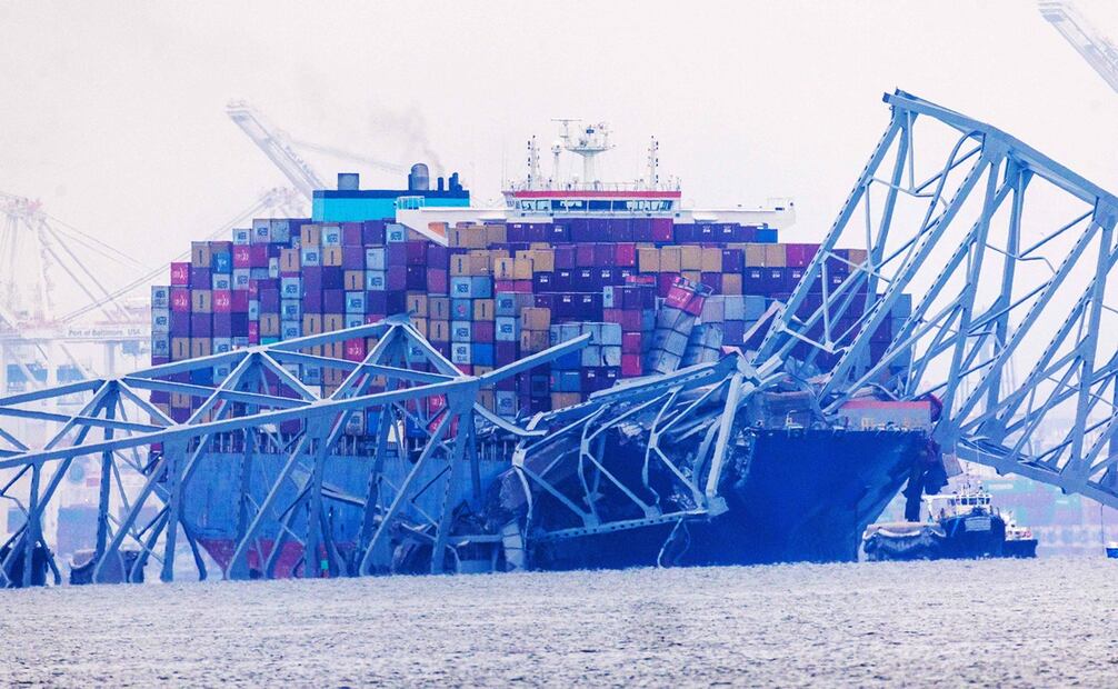 Colapso del puente Francis Scott Key en Baltimore, Maryland. Foto: AFP