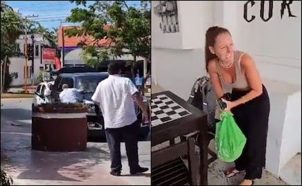 Captan agresión de taxistas a camioneta turística en Cancún, Quintana Roo