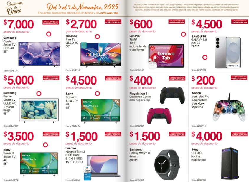 Descuentos de otoño en Costco: estas son las ofertas especiales del 3 al 9 de noviembre