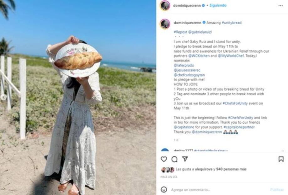 Dominique Crenn invita a los cocineros del mundo a romper un pan el próximo 11 de mayo