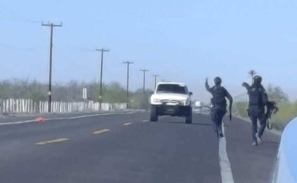 Los elementos de Seguridad Pública de Baja California Sur lograron asegurar el vehículo de los agresores (20/03/2025). Foto: Especial