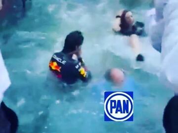 Lanzan críticas a Calderón por chapuzón con Checo Pérez en Mónaco