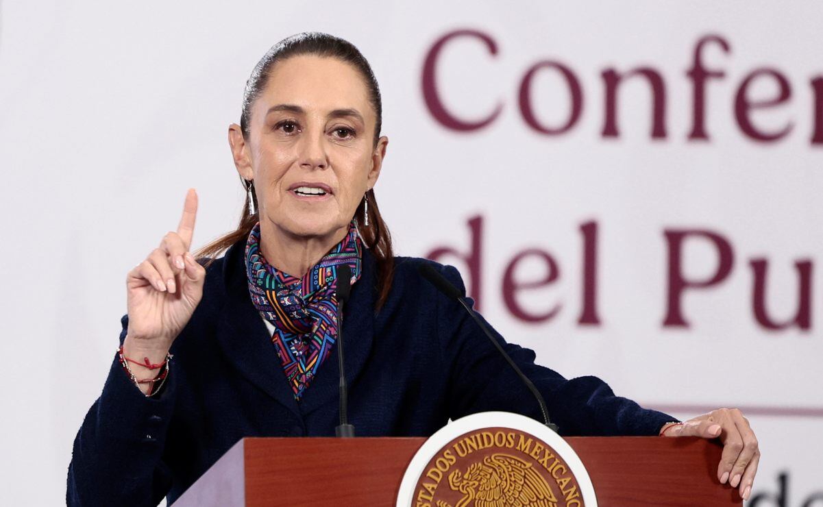 La presidenta Claudia Sheinbaum durante su conferencia mañanera de este miércoles 18 de marzo de 2026 desde Palacio Nacional. Foto: EFE/José Méndez