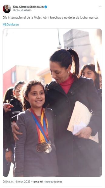 8M: “Abrir brechas y no dejar de luchar nunca”: dice Sheinbaum por Día Internacional de la Mujer