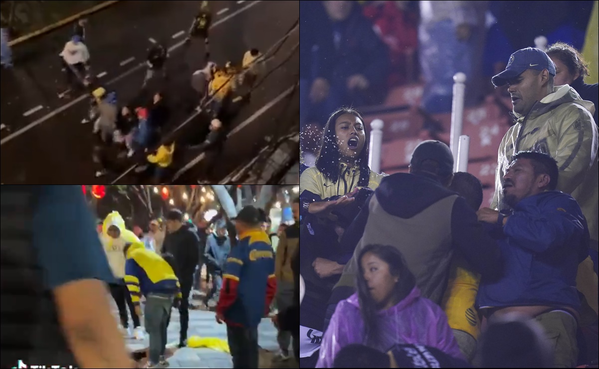 Aficionados de América y Pumas protagonizaron broncas fuera y dentro del Estadio Ciudad de los Deportes. FOTOS: Imago7 / Capturas