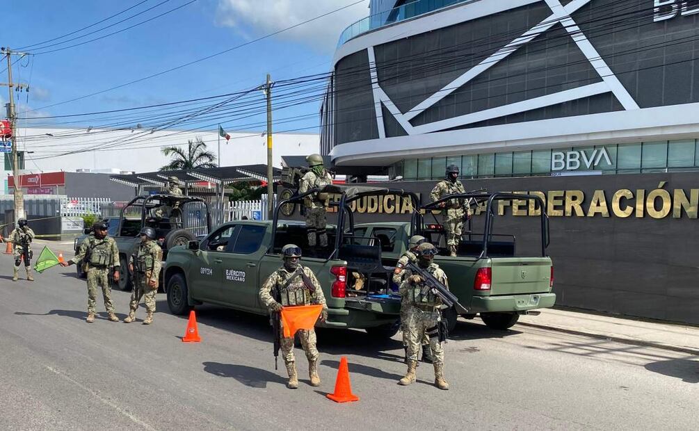 Operativo de elementos federales, estatales y municipales tras jornada violenta en Tabasco (14/02/2025). Foto: Luis Manuel López / EL UNIVERSAL