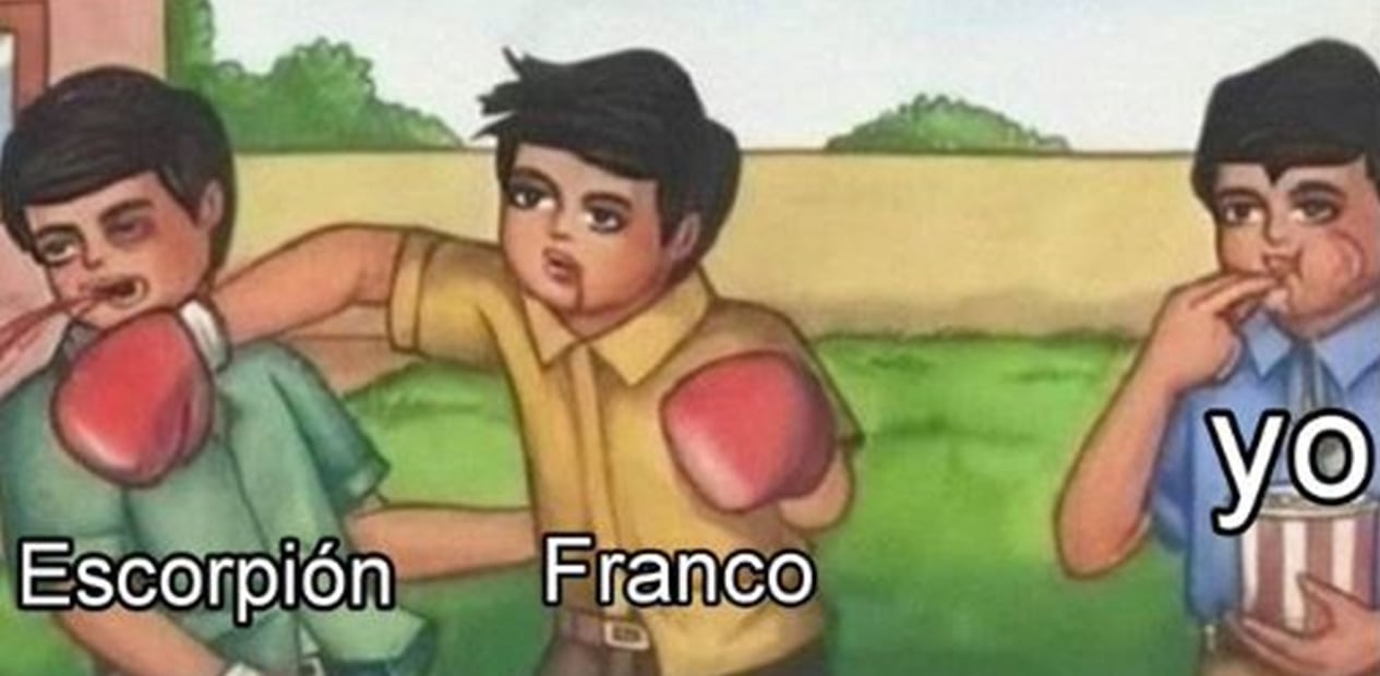 Los mejores memes que dejó el enfrentamiento entre Franco Escamilla y Escorpión Dorado. Foto: Redes sociales