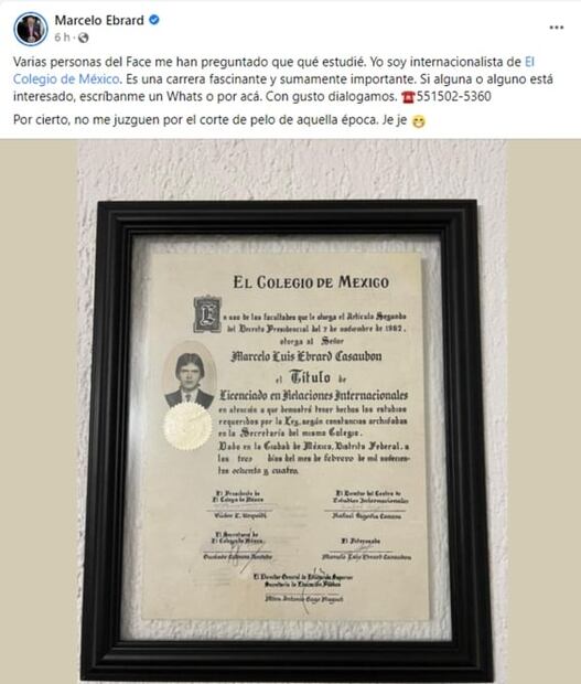 ¿Qué estudió Marcelo Ebrard? Así lo reveló en redes sociales