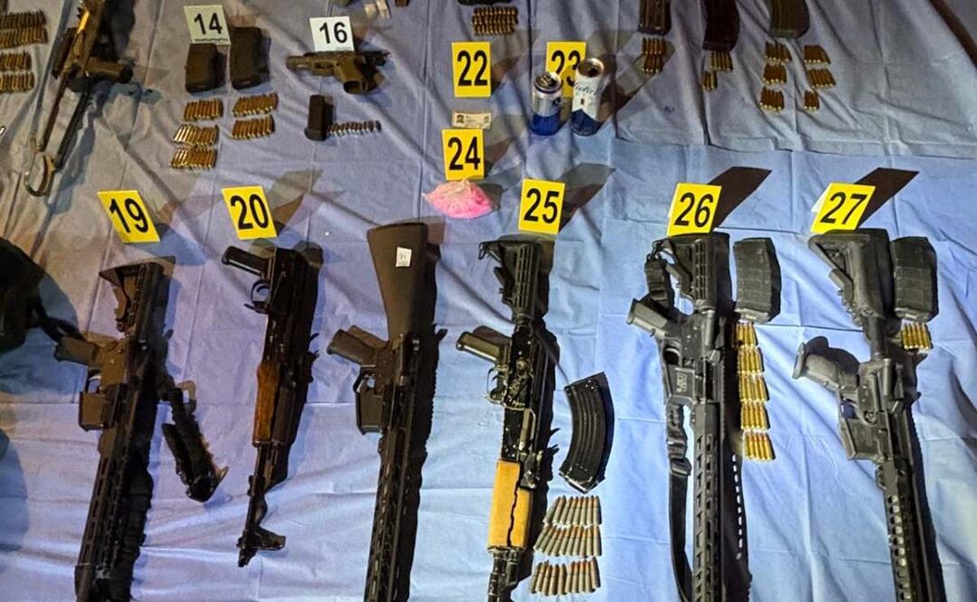 Aseguran 10 armas de fuego, droga y equipo táctico tras cateo de domicilio en Guaymas (25/05/2025). Imagen Ilustrativa. Foto: Especial