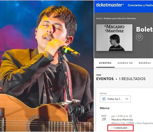 Macario Martínez cancela concierto en CDMX, según Ticketmaster; esto es lo que se sabe