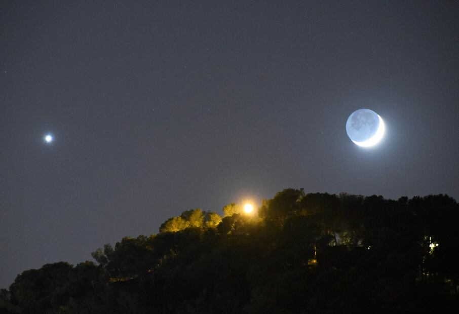 Así se vio la conjunción de la Luna y Venus  2023. Foto: @toro_an