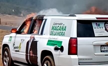Indígenas prenden fuego a camioneta del dirigente del Verde en Michoacán