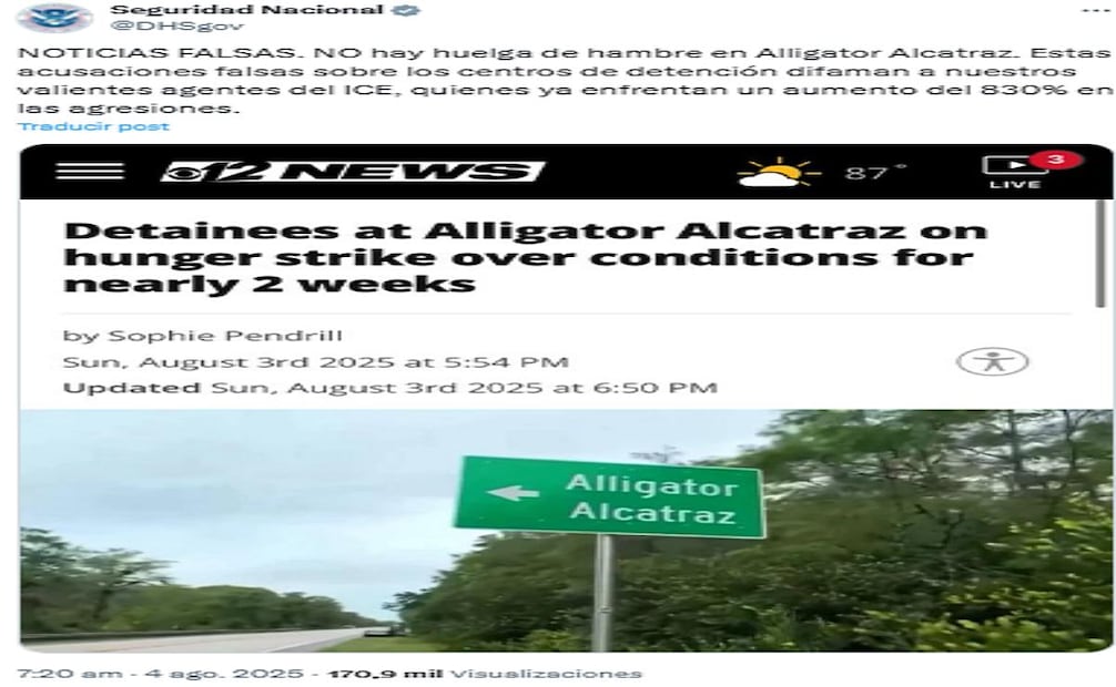 Alligator Alcatraz. Foto: X @DHSgov