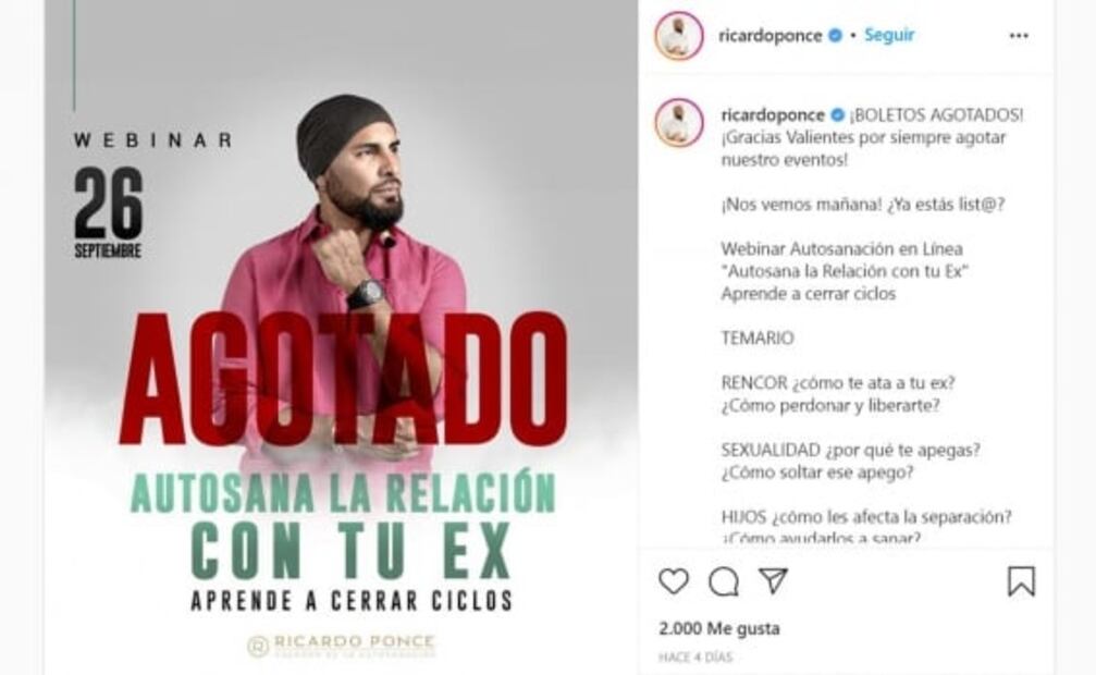 Ricardo Ponce no se detiene por acusaciones de abuso y abre escuela en línea 