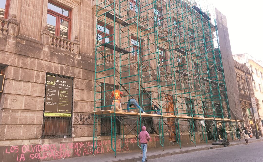 Imagen de diciembre de 2017 que da cuenta de los trabajos que se realizaban en el llamado Palacio del Marqués del Apartado. Foto: ARCHIVO EL UNIVERSAL
