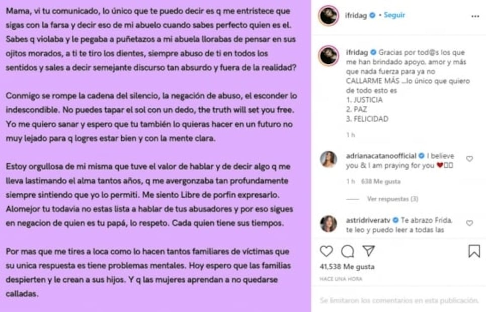 "La caca flota y la verdad triunfa": Frida Sofía a Enrique Guzmán