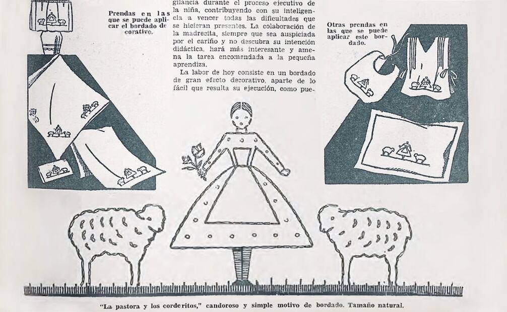 Publicación de EL UNIVERSAL ILUSTRADO con el dibujo ideal para bordarlo en manteles, servilletas, delantales y demás textiles. Foto: Hemeroteca EL UNIVERSAL.